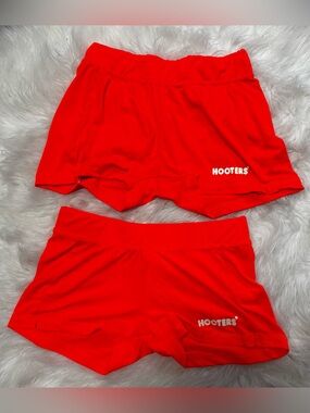 Hooters Bright Orange Classic Uniform Booty Shorts - Bundle of 2